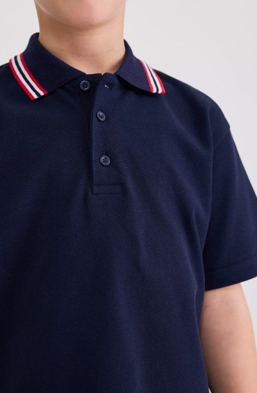 Panço Erkek Çocuk Polo Yaka Kısa Kollu Tişört 4-12 Yaş LACİVERT