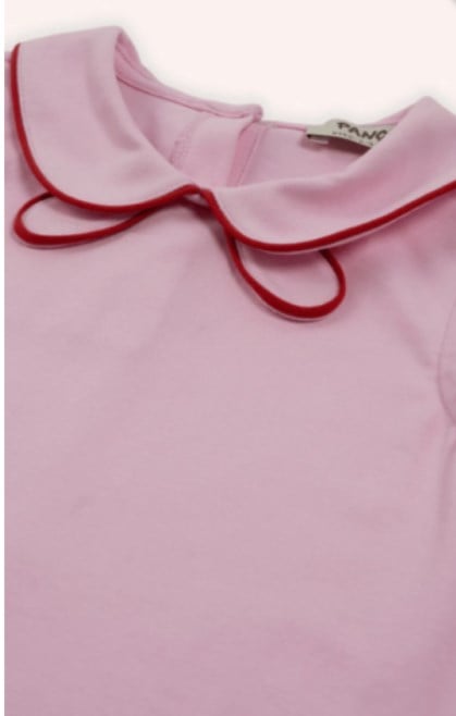 Panço Kız Bebek Bebe Yaka Çizgi Detay Kolsuz Bluz 0-5 Yaş PEMBE