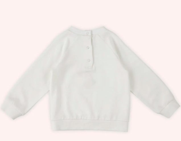 Panço Kız Bebek Bebek Bisiklet Yaka Uzun Kollu Ön Yüzünde Çiçek Baskı Detay Sweatshirt 0 -3 Yaş EKRU