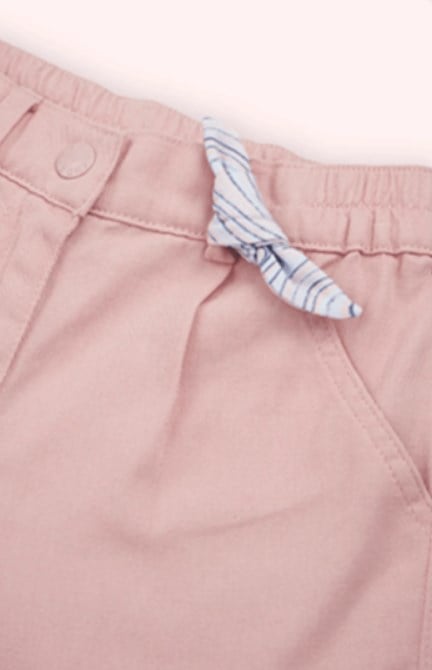 Panço Kız Çocuk Bandana Detaylı Basic Şort 5-12 Yaş PEMBE