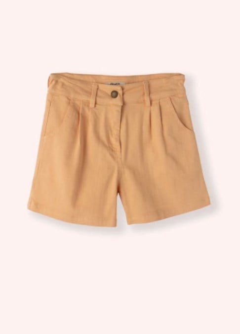 Panço Kız Çocuk Beli Lastikli Basic Şort 5-12 Yaş SOMON