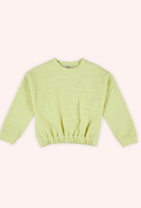 Panço Kız Çocuk Beli Lastikli Sweatshirt 3-14 Yaş YEŞİL