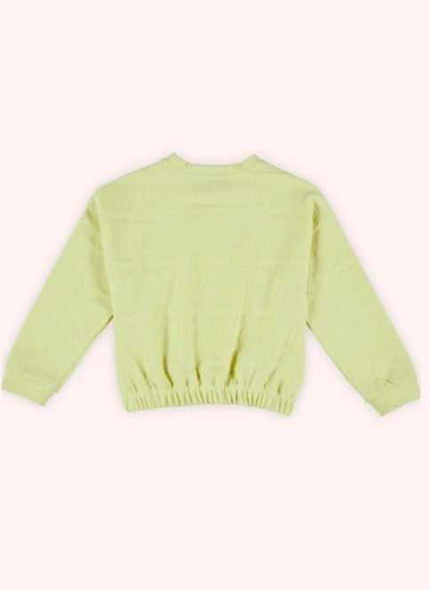 Panço Kız Çocuk Beli Lastikli Sweatshirt 3-14 Yaş YEŞİL