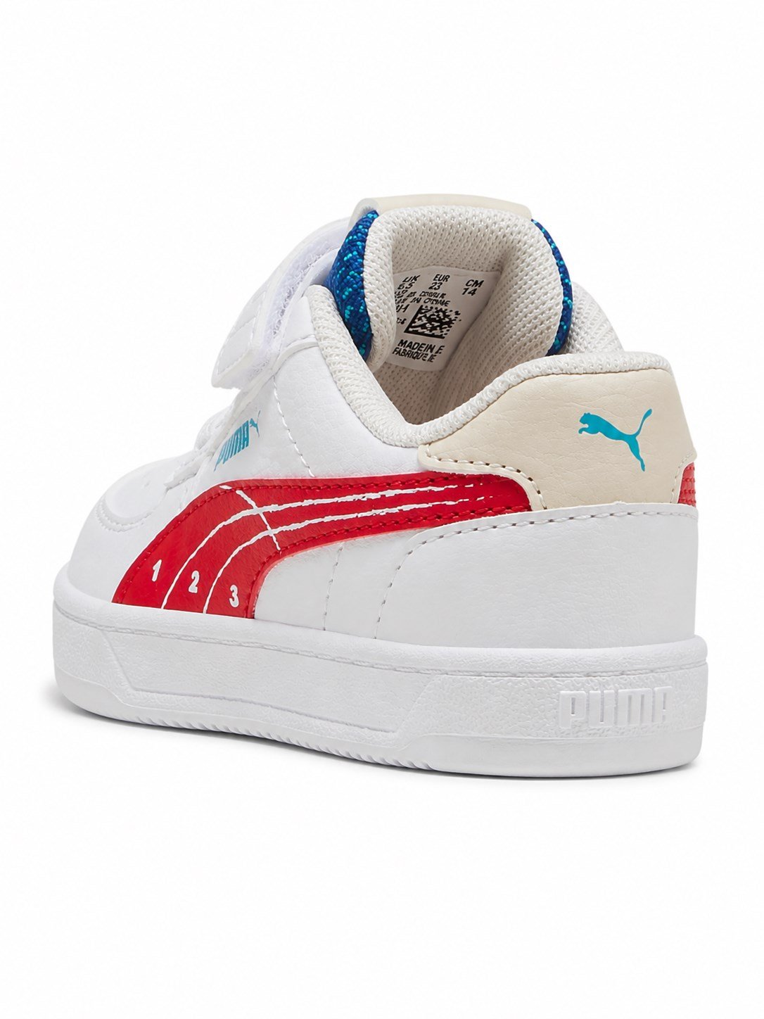 Puma Caven 2.0 Run Fun AC+ Unisex Çocuk Beyaz Spor Ayakkabı 22-27 BEYAZ - KIRMIZI