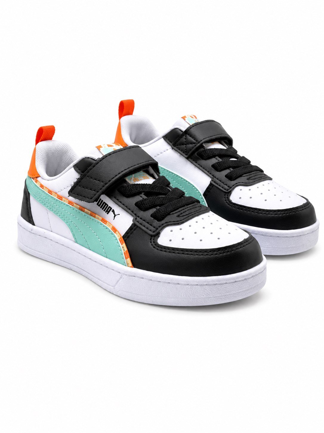 Puma Caven 2.0 Playdate Günlük Cırtlı  Çocuk Spor Ayakkabı Beyaz - Siyah - Mint