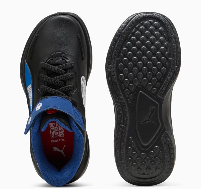 Puma Erkek Çocuk Bmw Baskı Deri Cırtlı Ayakkabı 28-35 SİYAH