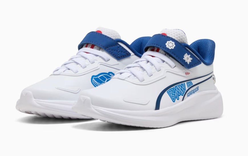 Puma Erkek Çocuk Bmw Baskı Deri Cırtlı Ayakkabı 28-35 BEYAZ