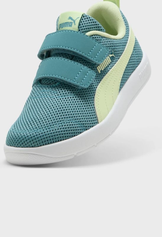 Puma Erkek Çocuk  Courtflex V3 Mesh Ortopedik Spor Ayakkabı 28-35 YEŞİL