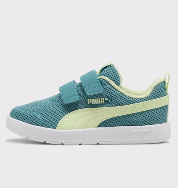 Puma Erkek Çocuk  Courtflex V3 Mesh Ortopedik Spor Ayakkabı 28-35 YEŞİL