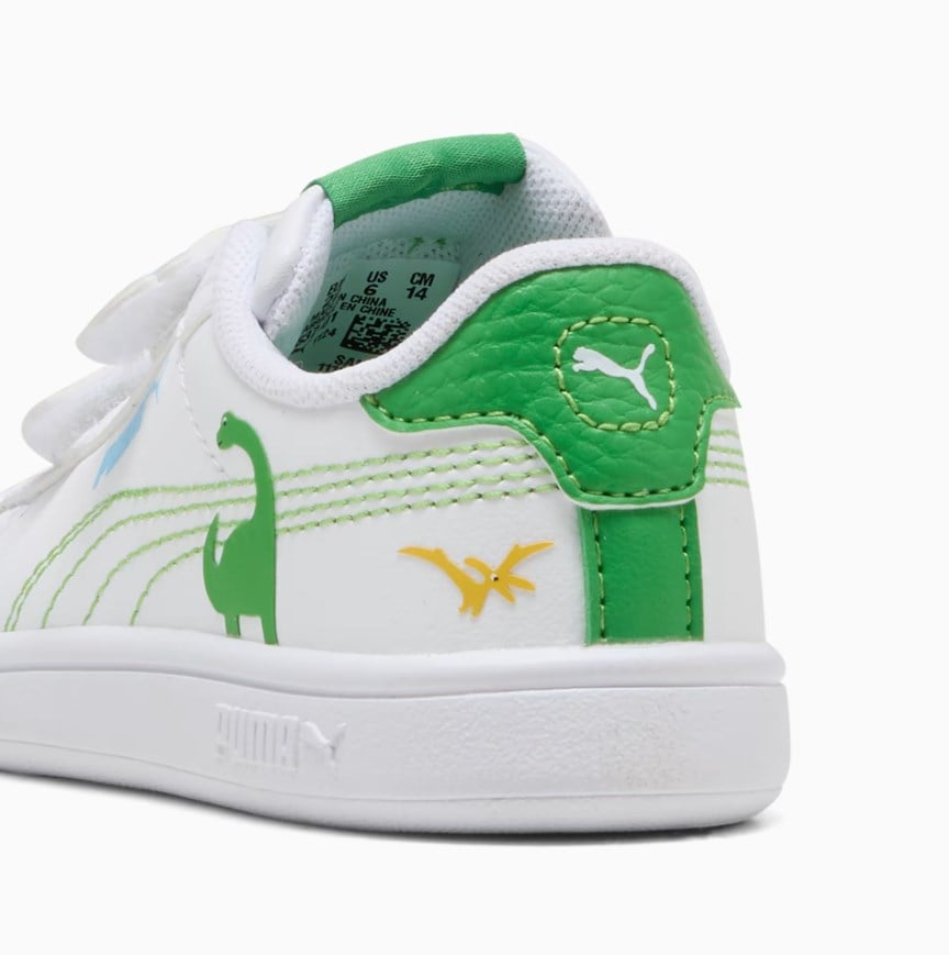 Puma Erkek Çocuk  Smash 3.0 Dino V  Spor Ayakkabı 22-27 BEYAZ