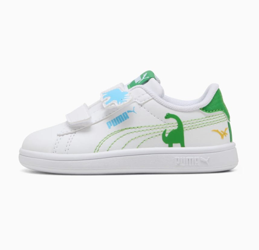 Puma Erkek Çocuk  Smash 3.0 Dino V  Spor Ayakkabı 22-27 BEYAZ