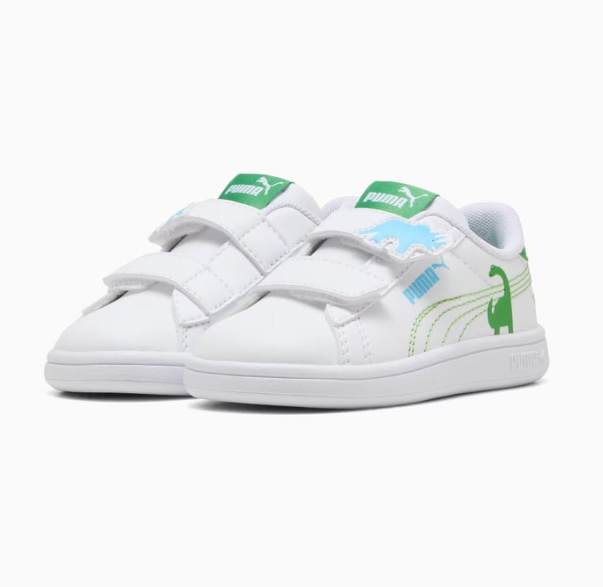 Puma Erkek Çocuk  Smash 3.0 Dino V  Spor Ayakkabı 22-27 BEYAZ