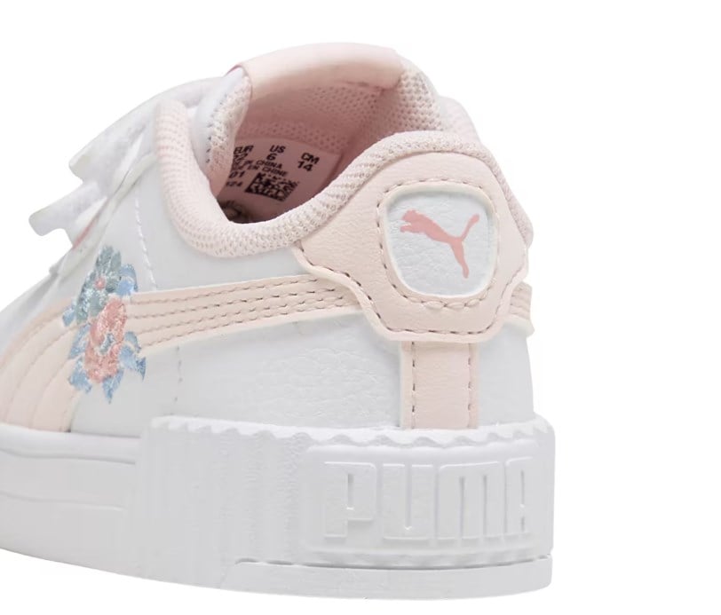 Puma Kız Çocuk Carina 3.0 Çiçek Nakışlı Cırt Cırtlı Sneaker BEYAZ
