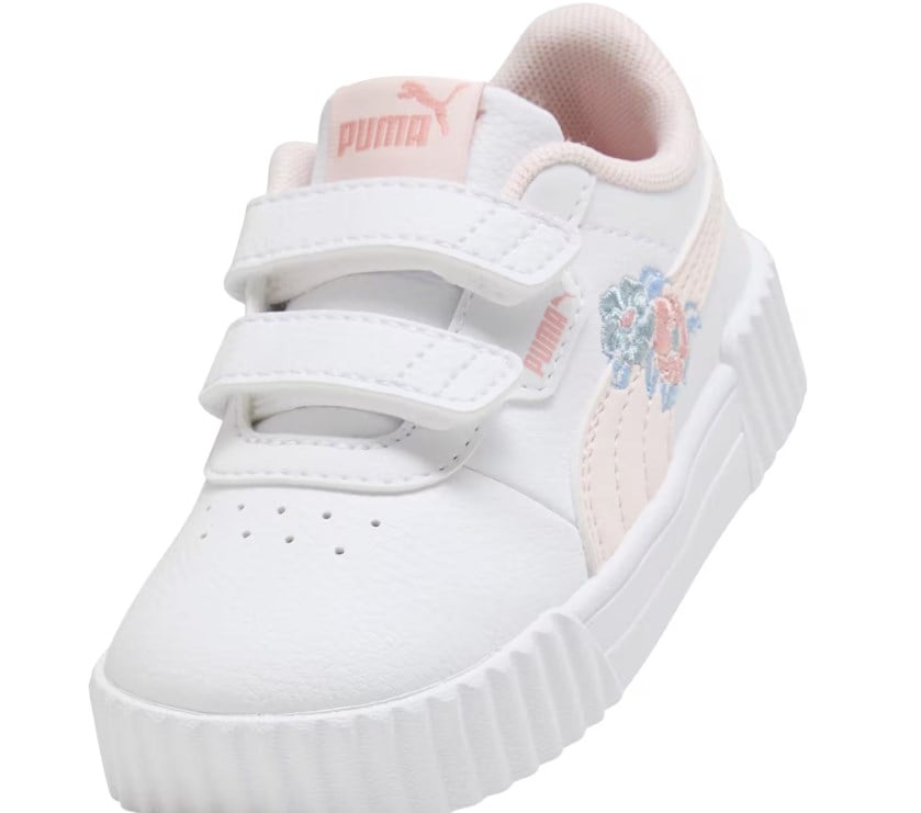 Puma Kız Çocuk Carina 3.0 Çiçek Nakışlı Cırt Cırtlı Sneaker BEYAZ