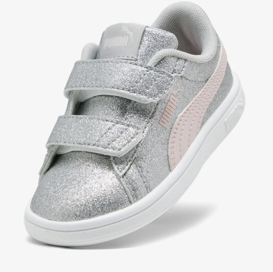 Puma Kız Çocuk  Glitz Glam V Ps Parlak Spor Ayakkabı 22-27 Yaş GÜMÜŞ