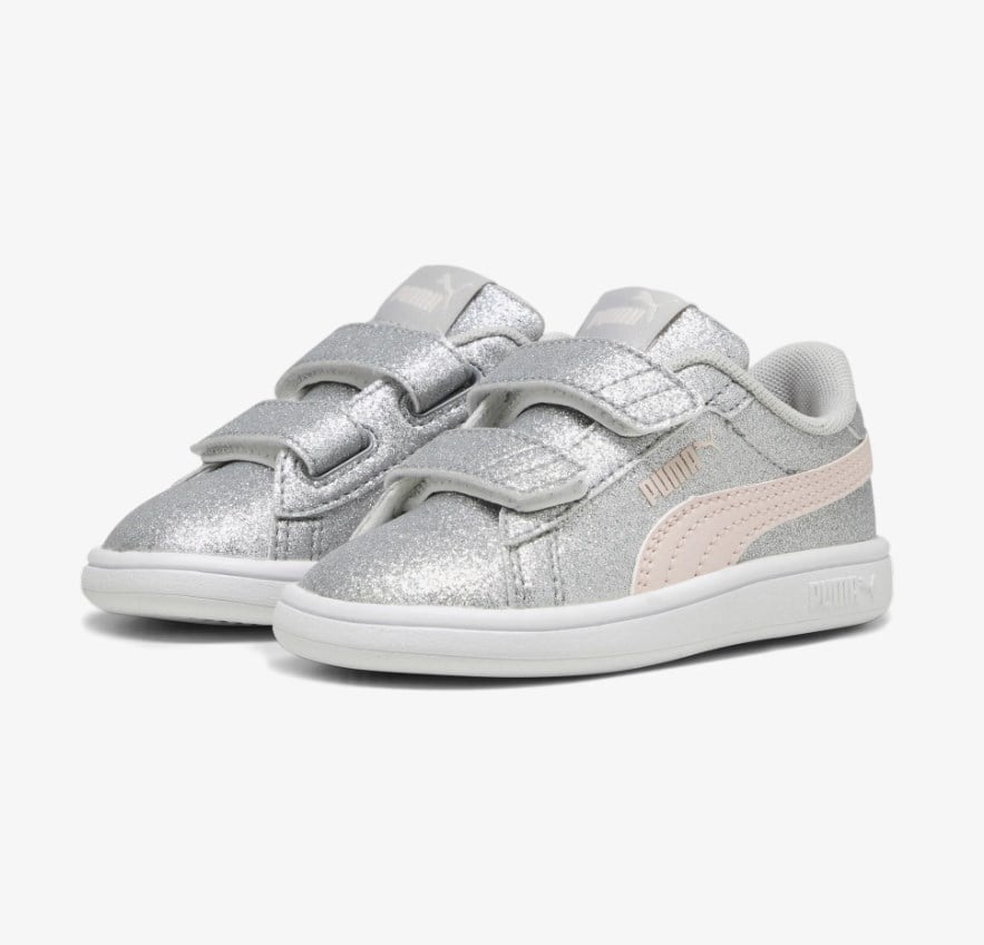 Puma Kız Çocuk  Glitz Glam V Ps Parlak Spor Ayakkabı 22-27 Yaş GÜMÜŞ