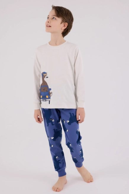 Rolypoly Erkek Çocuk Ayı Baskı Takım 2-8 Yaş TAŞ