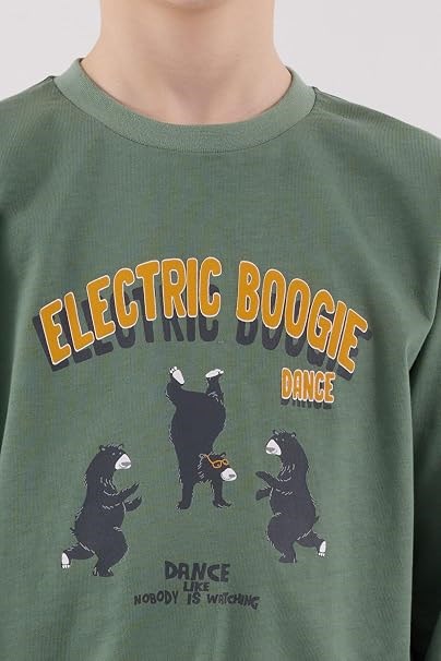 Rolypoly Erkek Çocuk Boogie Dance Pijama Takımı 2-8 Yaş KOYU YEŞİL