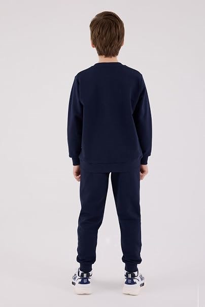 Rolypoly Erkek Çocuk California Baskılı İki İplik Sweatshirt Eşofman Takımı 2-8 Yaş LACİVERT