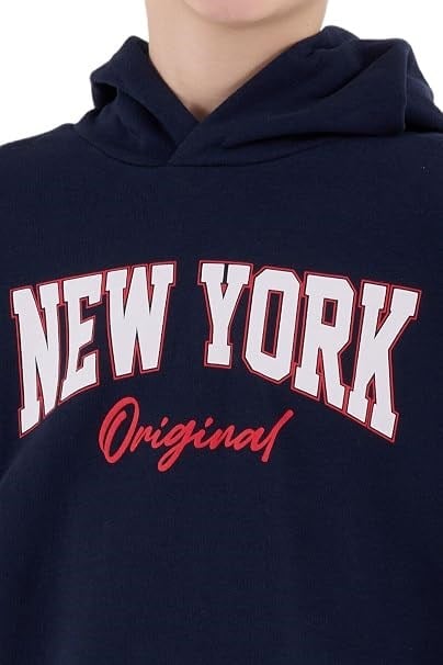 RolyPoly Erkek Çocuk New York Baskılı Kapüşonlu Eşofman Takımı 2-8 Yaş LACİVERT