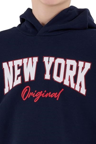 RolyPoly Erkek Çocuk New York Baskılı Kapüşonlu Eşofman Takımı 8-15 Yaş LACİVERT