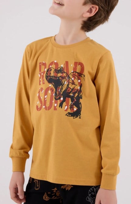 Rolypoly Erkek Çocuk Roar Baskı Takım 2-8 Yaş HARDAL