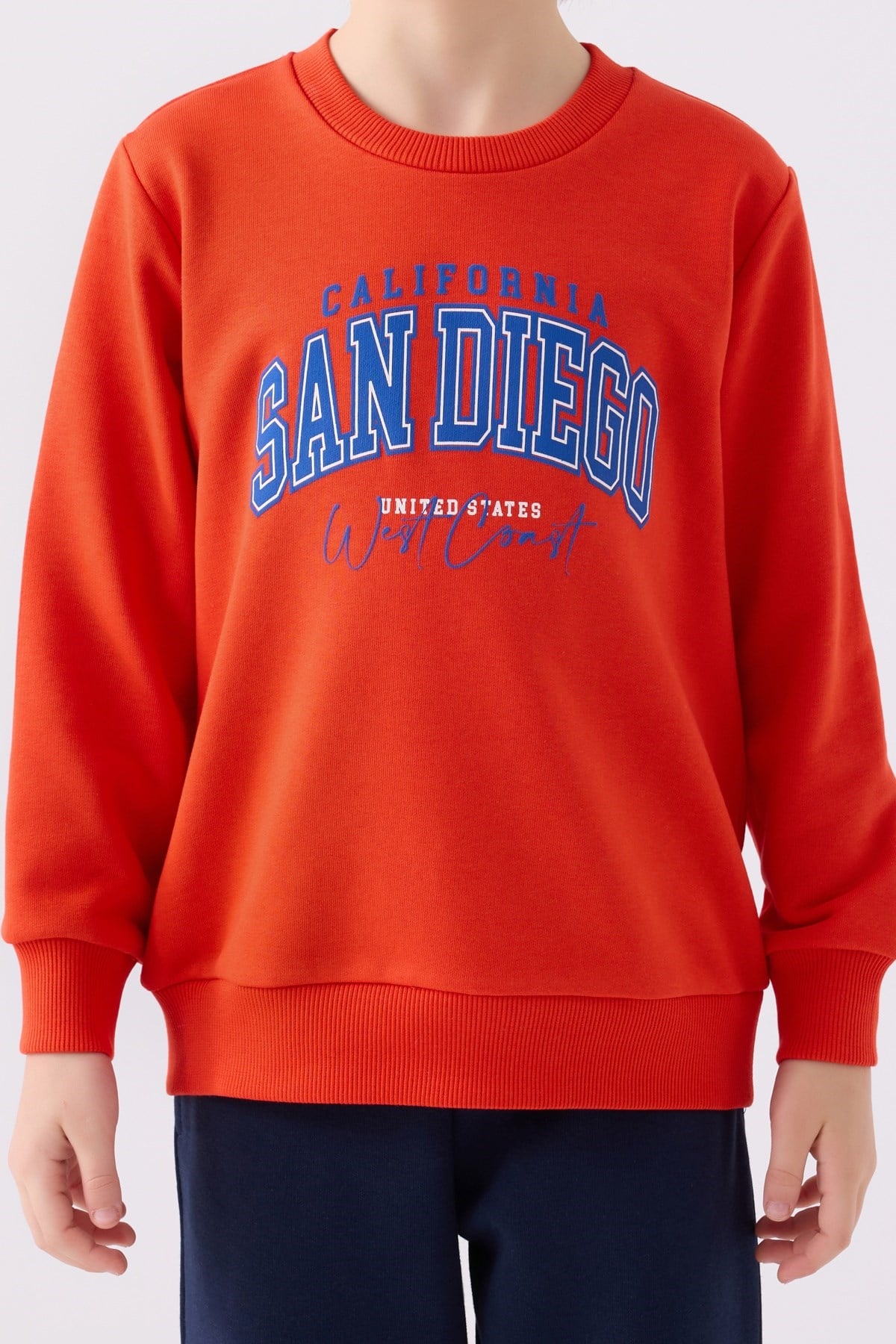 RolyPoly Erkek Çocuk San Diego Baskılı Sweatshirt Ve Lacivert Eşofman Takımı 8-15 Yaş NAR ÇİÇEĞİ