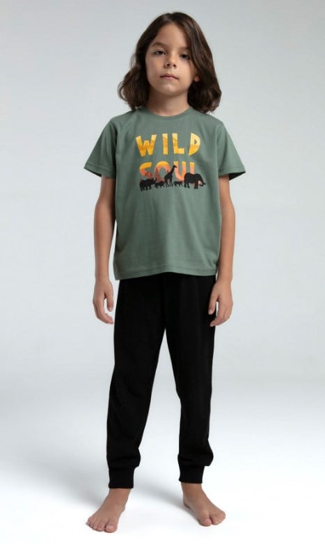 Rolypoly Erkek Çocuk Wild Soul Baskı Takım 2-8 Yaş KOYU YEŞİL