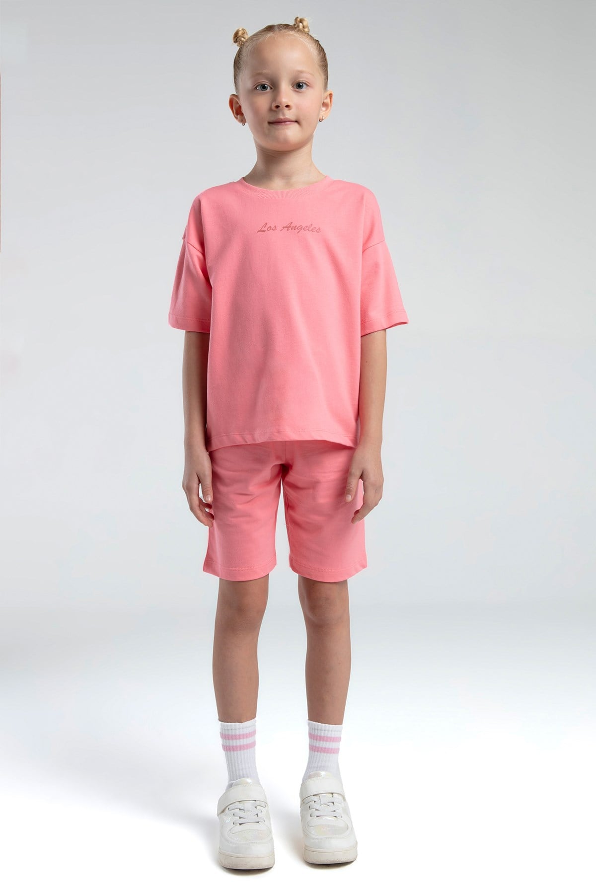 Rolypoly Kız Çocuk Basic Şortlu  Takım 2-8  Yaş NEON PEMBE