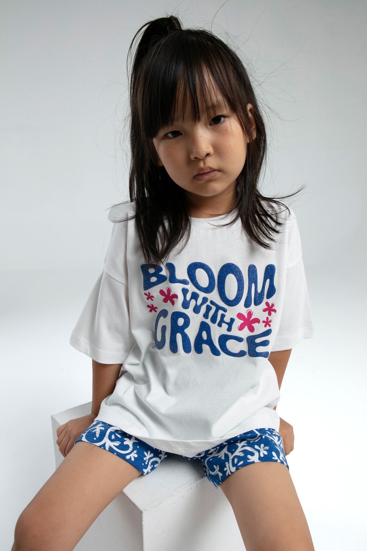 Rolypoly Kız Çocuk Bloom Grace Baskı Şortlu   Takım 2-8  Yaş BEYAZ