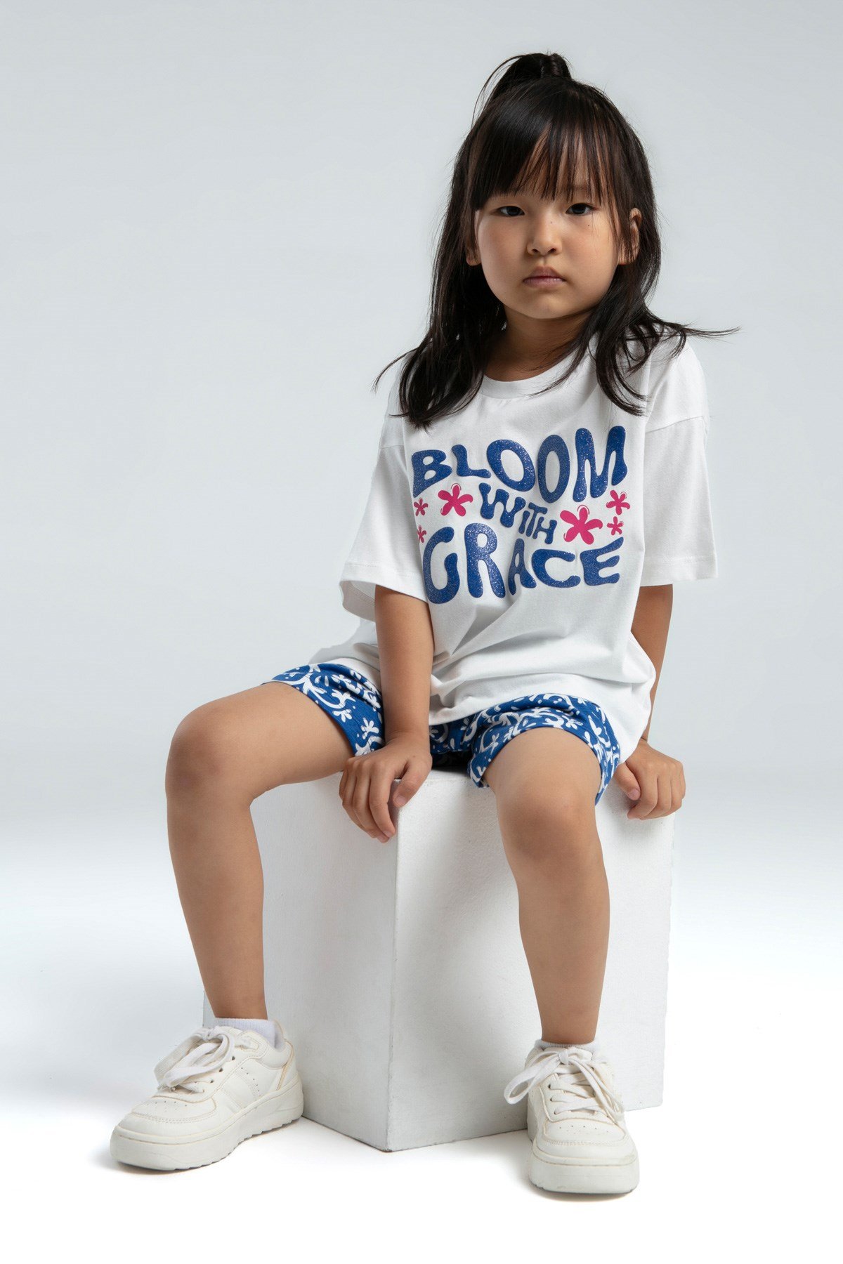 Rolypoly Kız Çocuk Bloom Grace Baskı Şortlu   Takım 2-8  Yaş BEYAZ