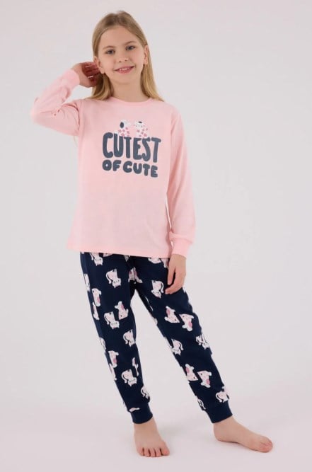 Rolypoly Kız Çocuk Cutest Baskı Pijama  Takımı  2-8  Yaş AÇIK PEMBE