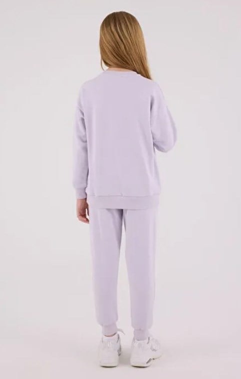 Rolypoly Kız Çocuk Paris Baskılı Bisiklet Yaka Sweatshirt ve Eşofman Altı İkili Takım 2-8 Yaş LİLA