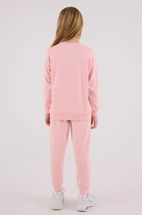 Rolypoly Kız Çocuk Paris Baskılı Bisiklet Yaka Sweatshirt ve Eşofman Altı İkili Takım 2-8 Yaş AÇIK PEMBE