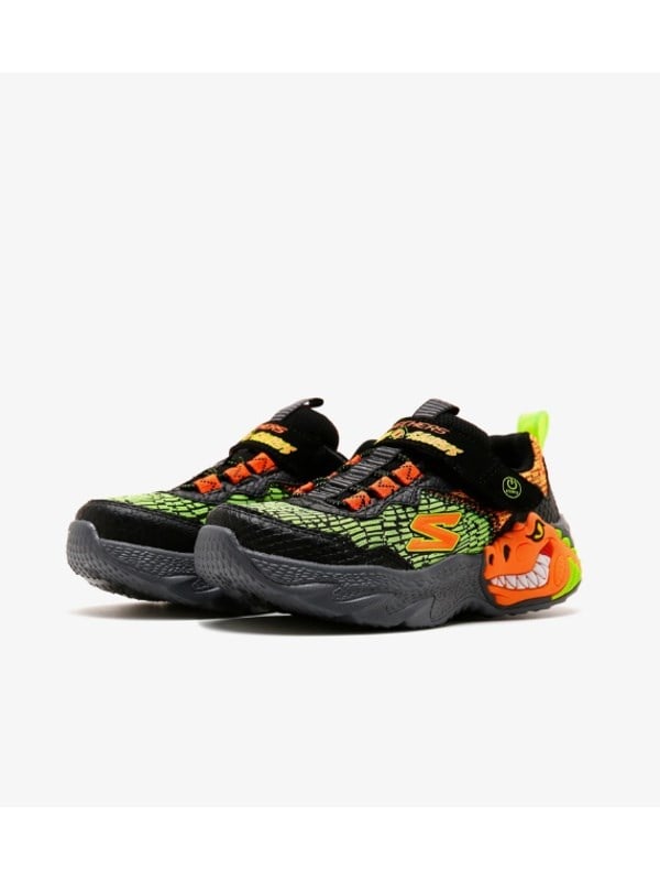 Skechers Erkek Çocuk Dino Işıklı Spor Ayakkabı SİYAH - TURUNCU