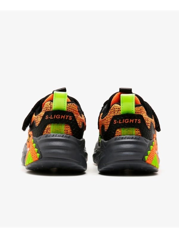 Skechers Erkek Çocuk Dino Işıklı Spor Ayakkabı SİYAH - TURUNCU
