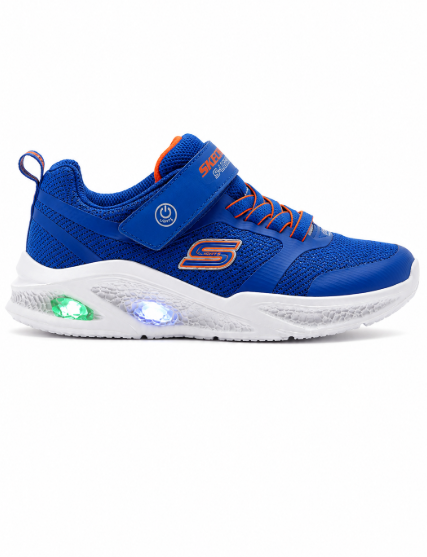 Skechers Erkek Çocuk Meteor Işıklı Spor Ayakkabı MAVİ - TURUNCU
