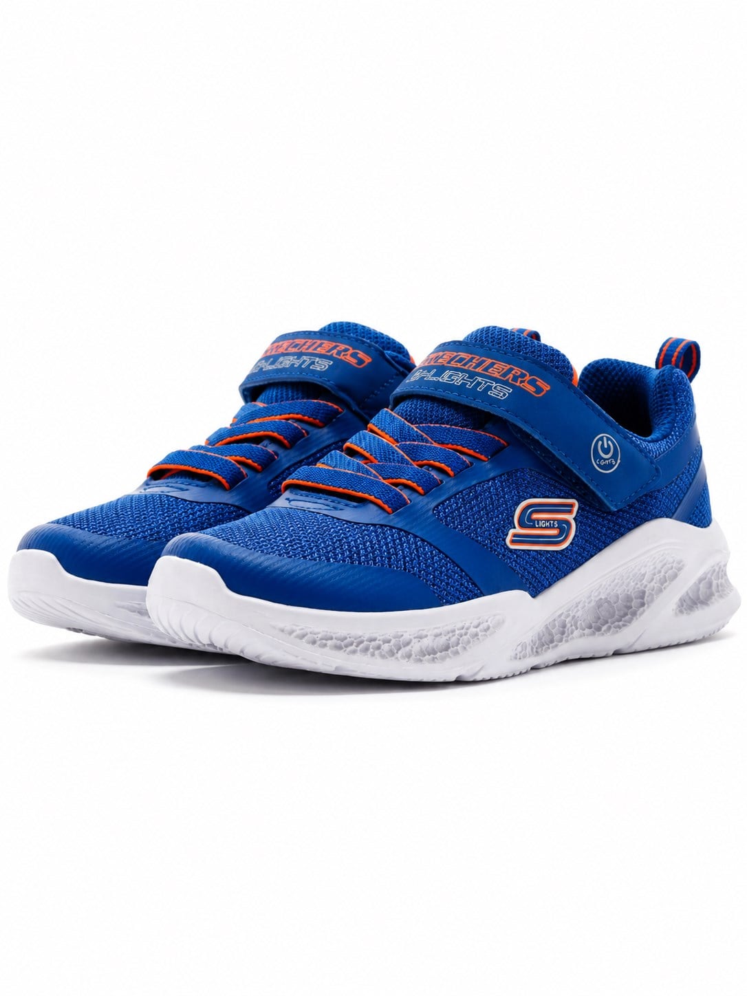 Skechers Erkek Çocuk Meteor Işıklı Spor Ayakkabı MAVİ - TURUNCU