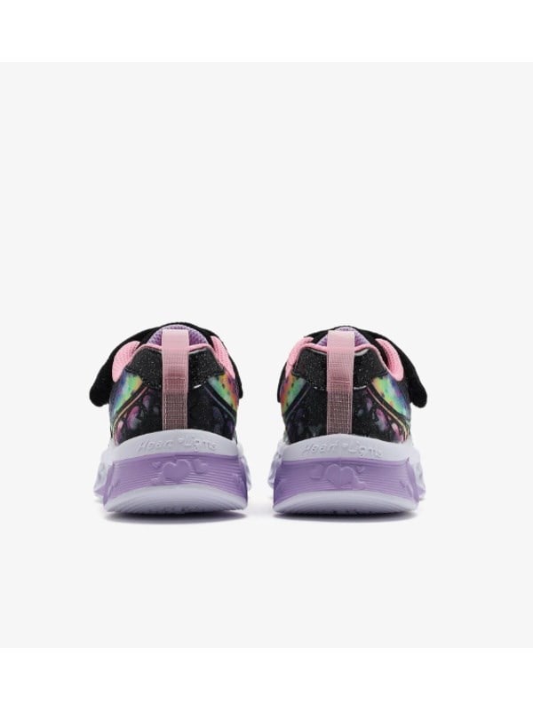 Skechers Kız Çocuk Kalp Taban Işıklı Spor Ayakkabı SİYAH - PEMBE