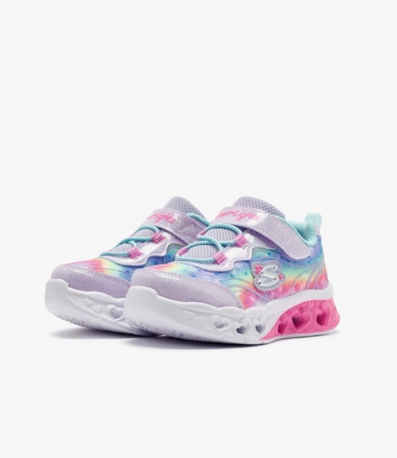 Skechers Kız Çocuk Kalp Taban Işıklı Spor Ayakkabı LAVANTA - AÇIK MAVİ