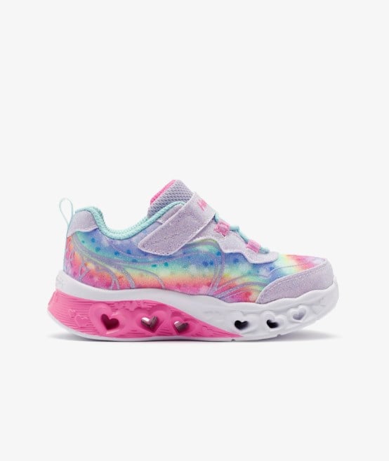 Skechers Kız Çocuk Kalp Taban Işıklı Spor Ayakkabı LAVANTA - AÇIK MAVİ