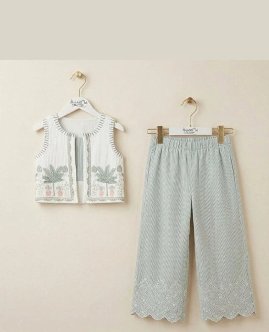 Sweetme Kız Çocuk Yelekli Takım 2-5 Yaş YEŞİL
