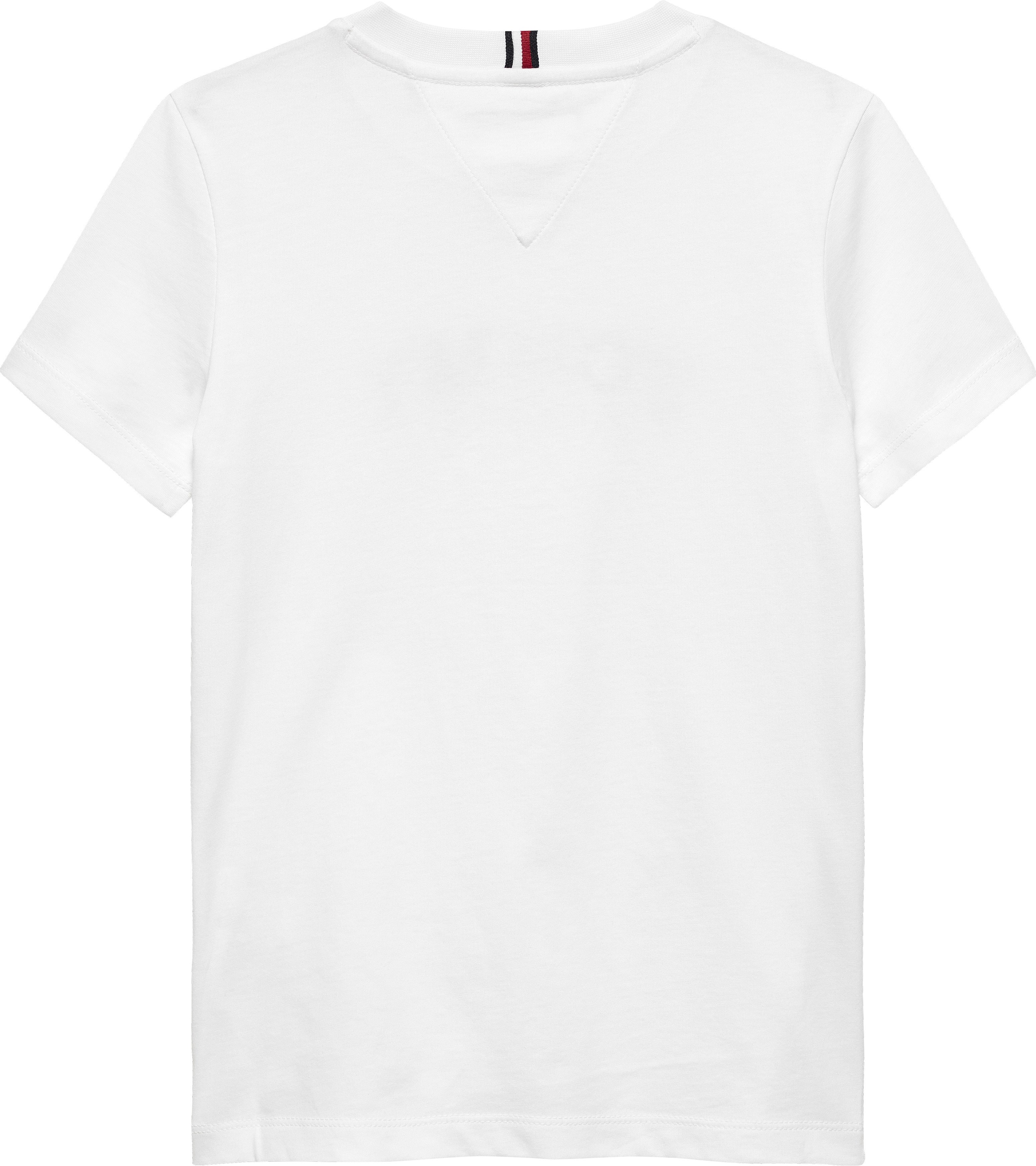 Tommy Hilfiger Çocuk  Bisiklet Yaka Logo Baskılı Tişört 4-16 Yaş BEYAZ