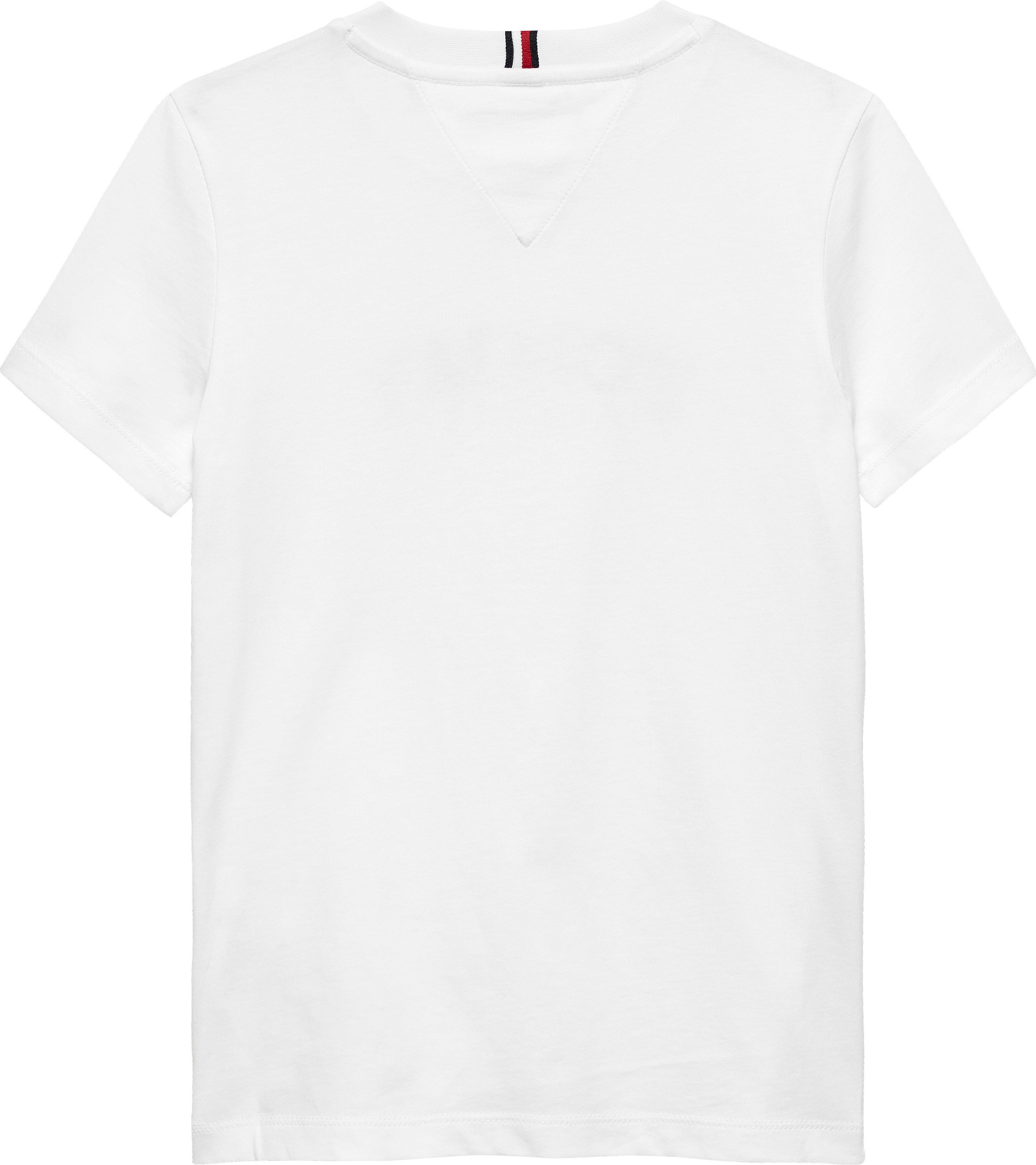 Tommy Hilfiger Çocuk  Bisiklet Yaka Logo Baskılı Tişört 4-16 Yaş BEYAZ