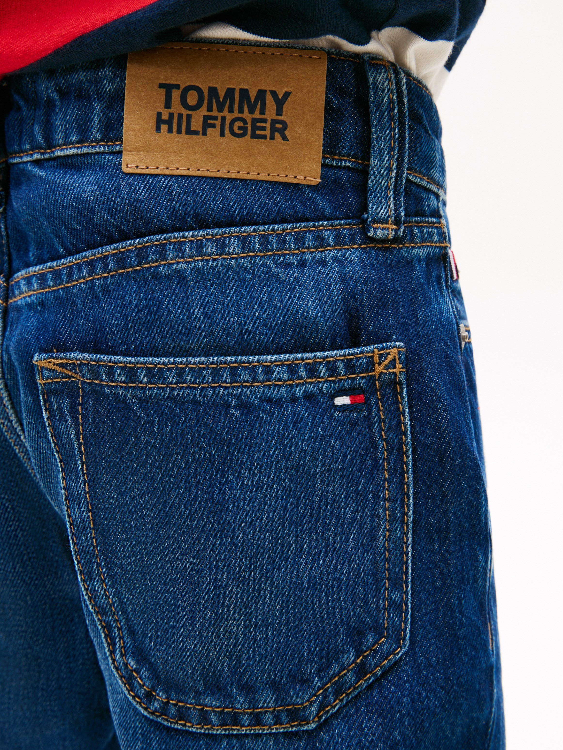 Tommy Hilfiger Erkek Çocuk Koyu Mavi Düz Paça Jean Pantolon 10-16 Yaş KOYU MAVİ