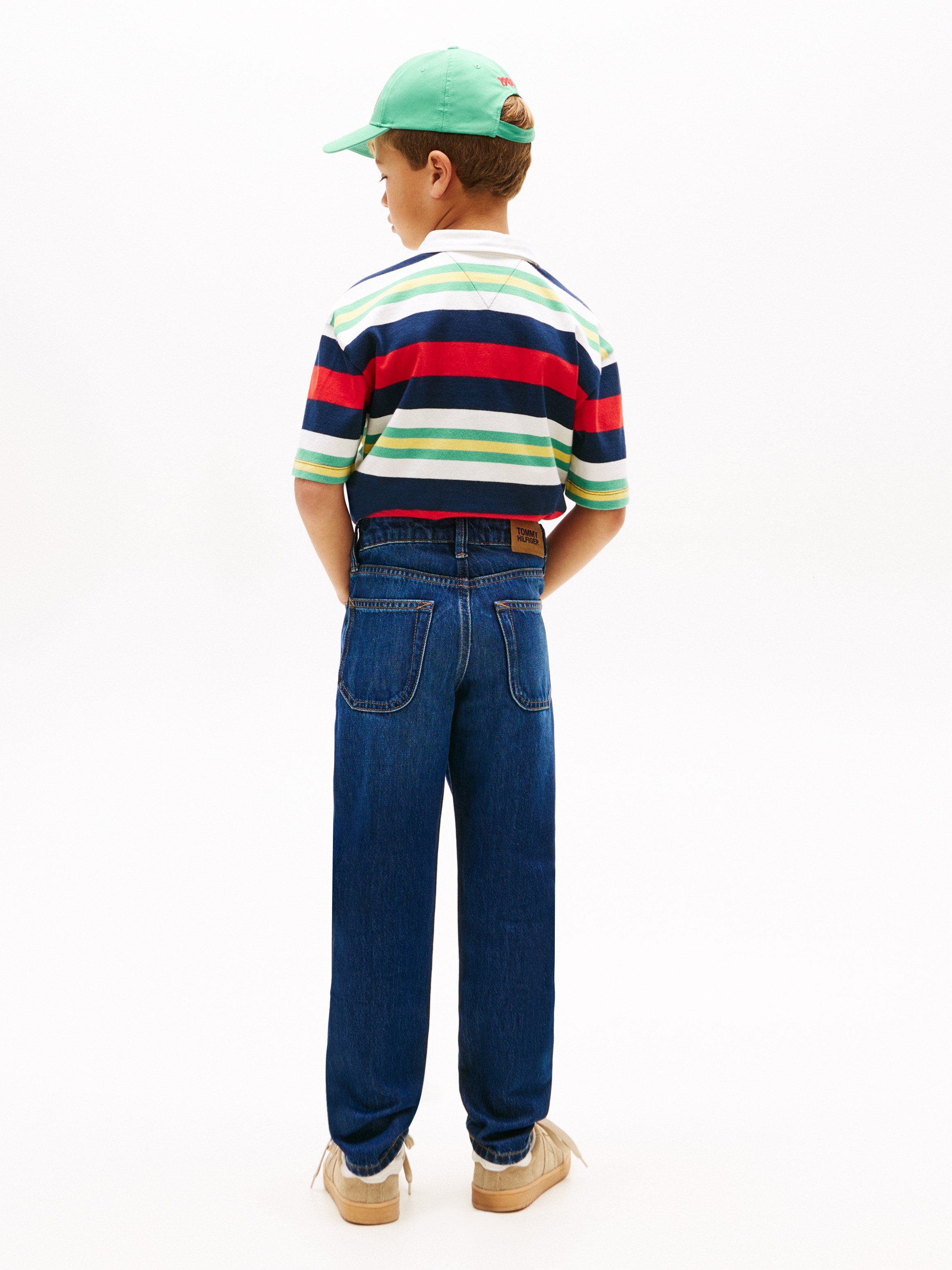 Tommy Hilfiger Erkek Çocuk Koyu Mavi Düz Paça Jean Pantolon 10-16 Yaş KOYU MAVİ