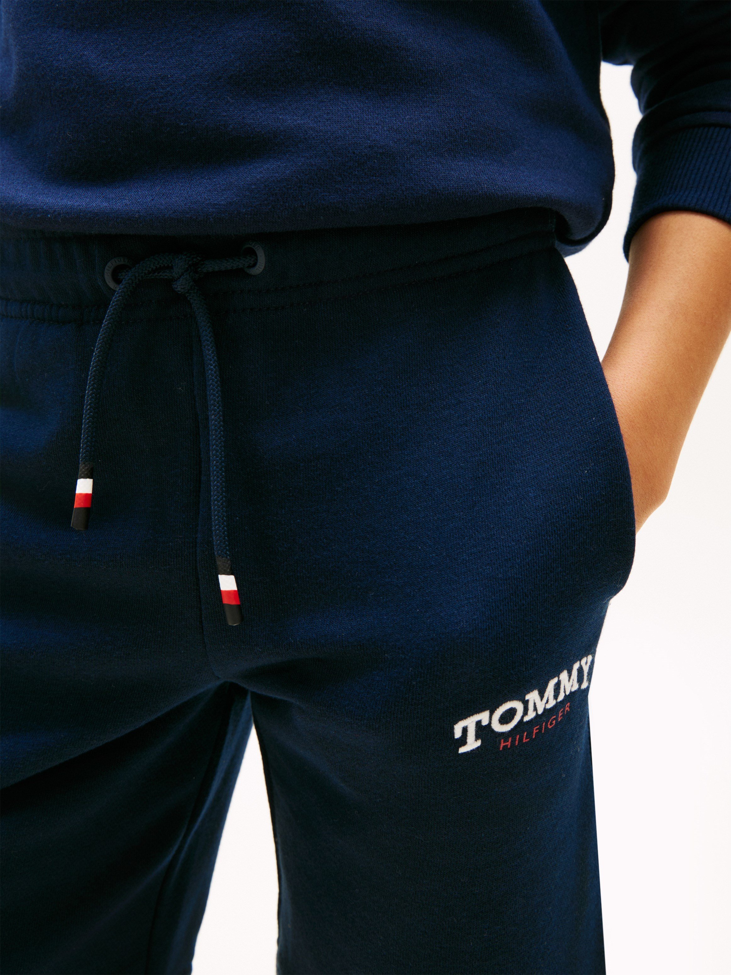 Tommy Hilfiger Erkek Çocuk Logo Baskılı Sweat Şort 6-16 Yaş LACİVERT
