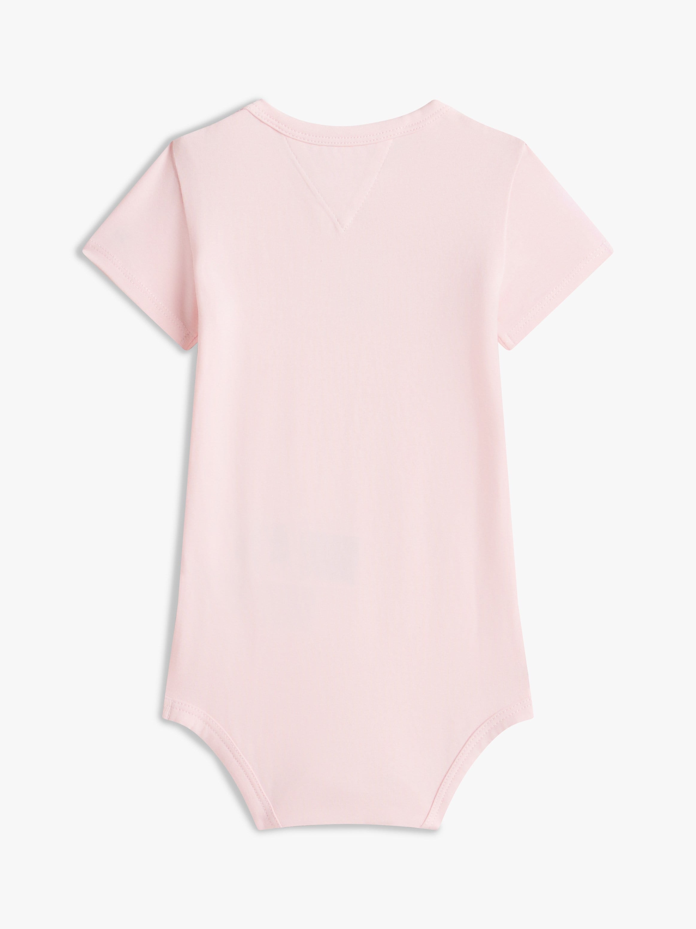 Tommy Hilfiger Kız Bebek Pembe Logolu Kısa Kollu Çıtçıtlı Body Zıbın 0-24 Ay PEMBE