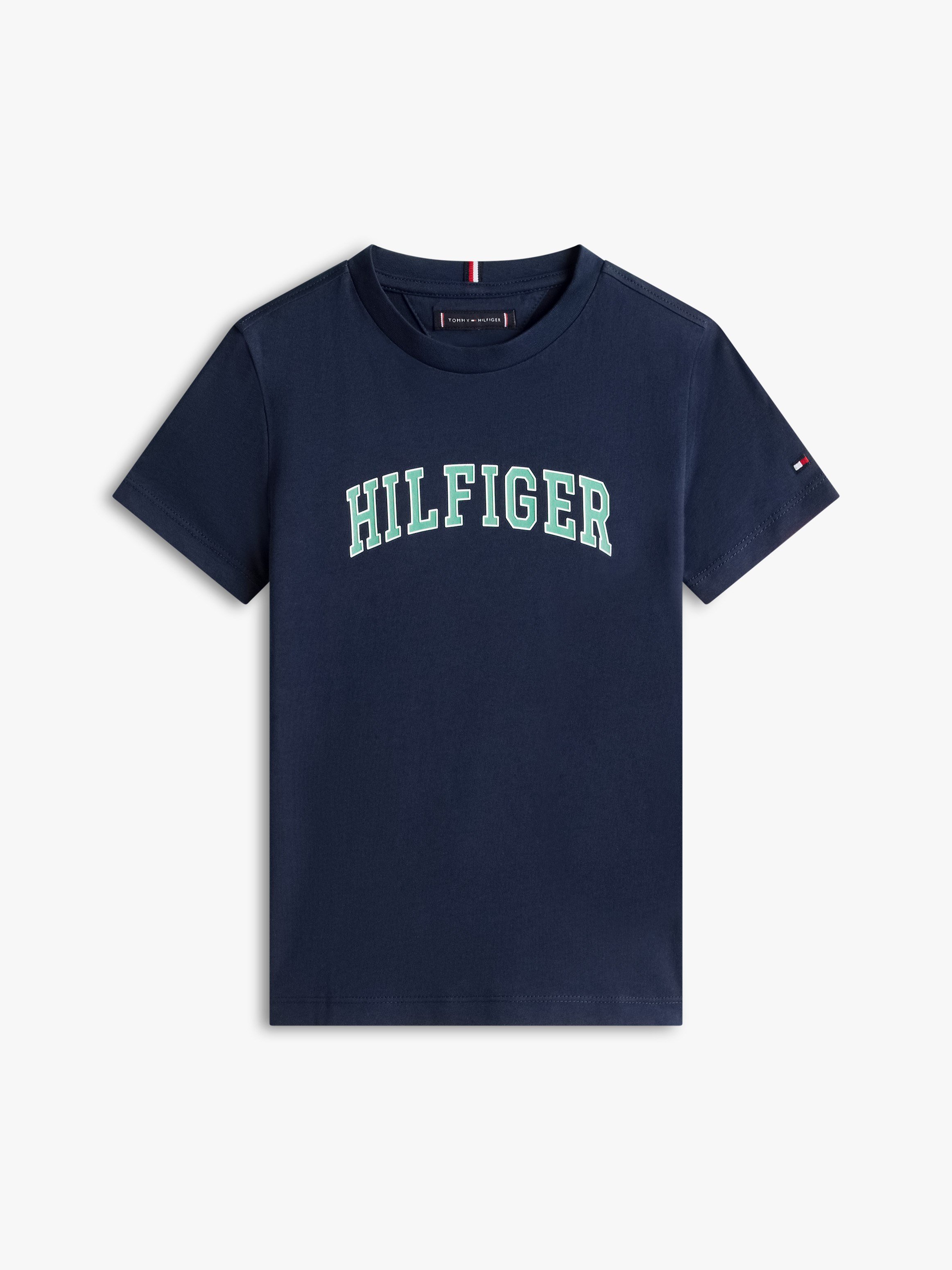 Tommy Hilfiger Kız Çocuk Varsity Logo Baskılı Kısa Kollu Tişört 4-16 Yaş LACİVERT