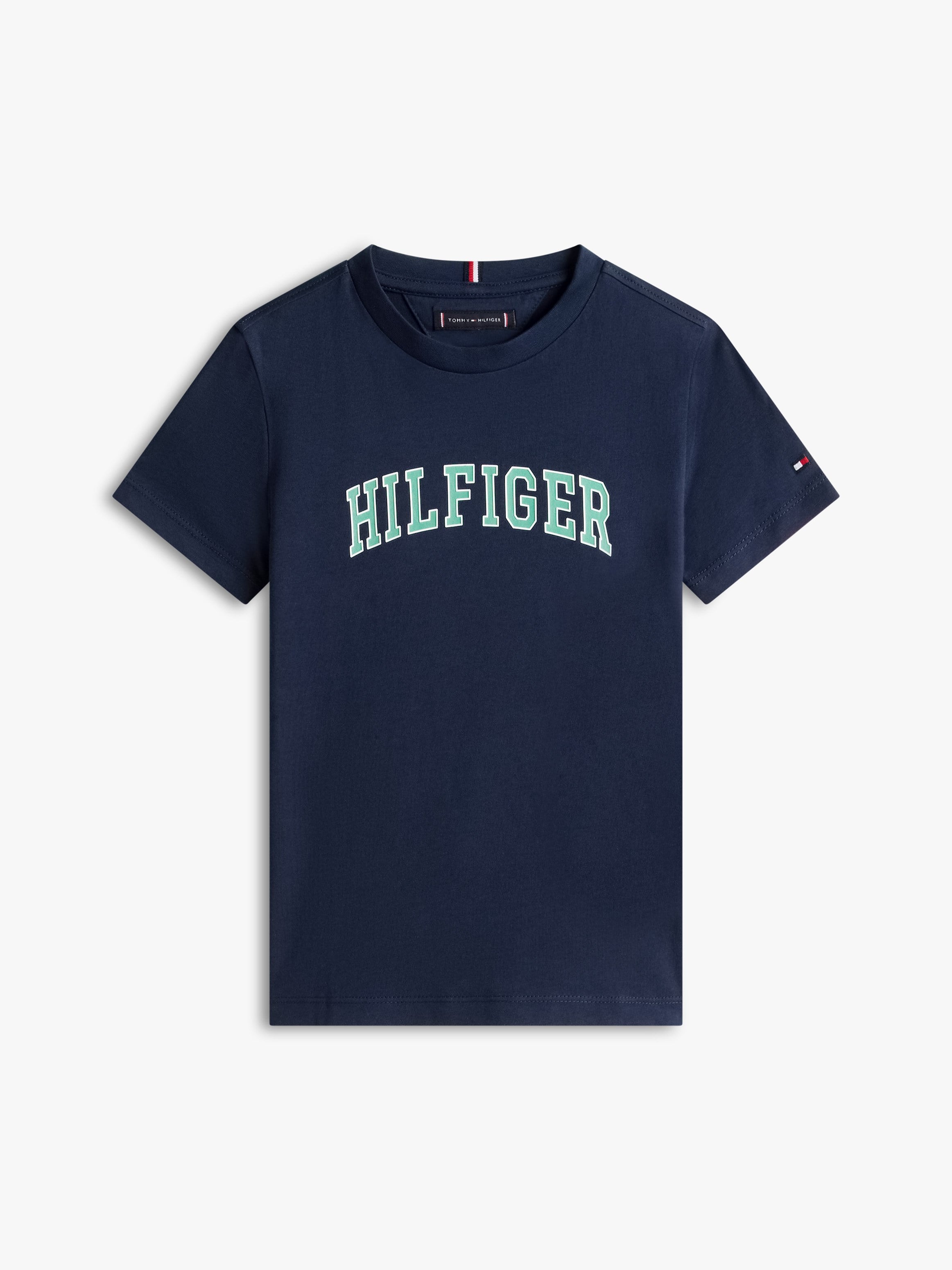 Tommy Hilfiger Kız Çocuk Varsity Logo Baskılı Kısa Kollu Tişört 4-16 Yaş LACİVERT